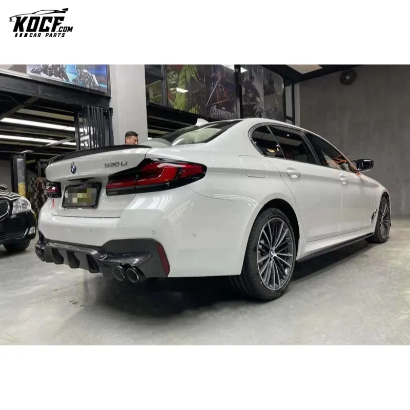 2018-21 Car Styling M5 Style Carbon Fiber Rear Bumper Lip Splitter Spoiler For BMW G30 G38 5 Series M Sport