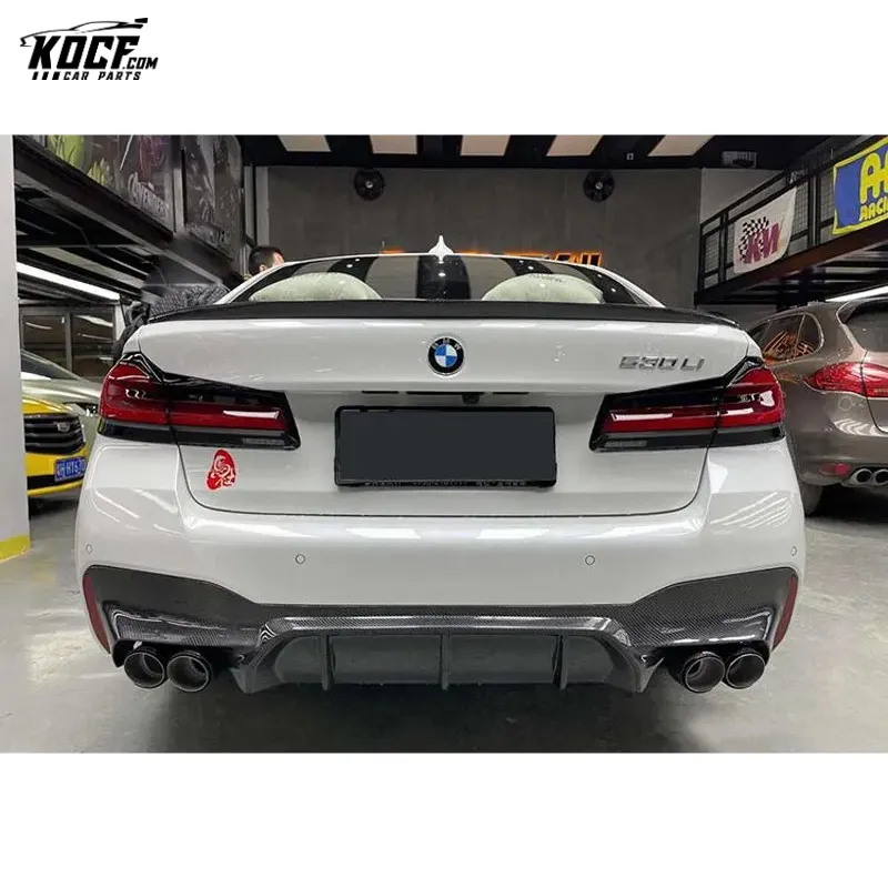 2018-21 Car Styling M5 Style Carbon Fiber Rear Bumper Lip Splitter Spoiler For BMW G30 G38 5 Series M Sport