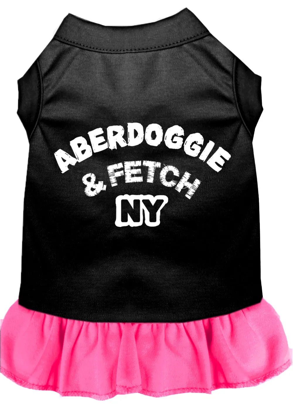 Aberdoggie Ny Screen Print Dress Black With Bright Pink Xxxl
