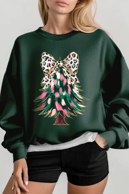 Accents of Pink Christmas Tree Sweatshirt