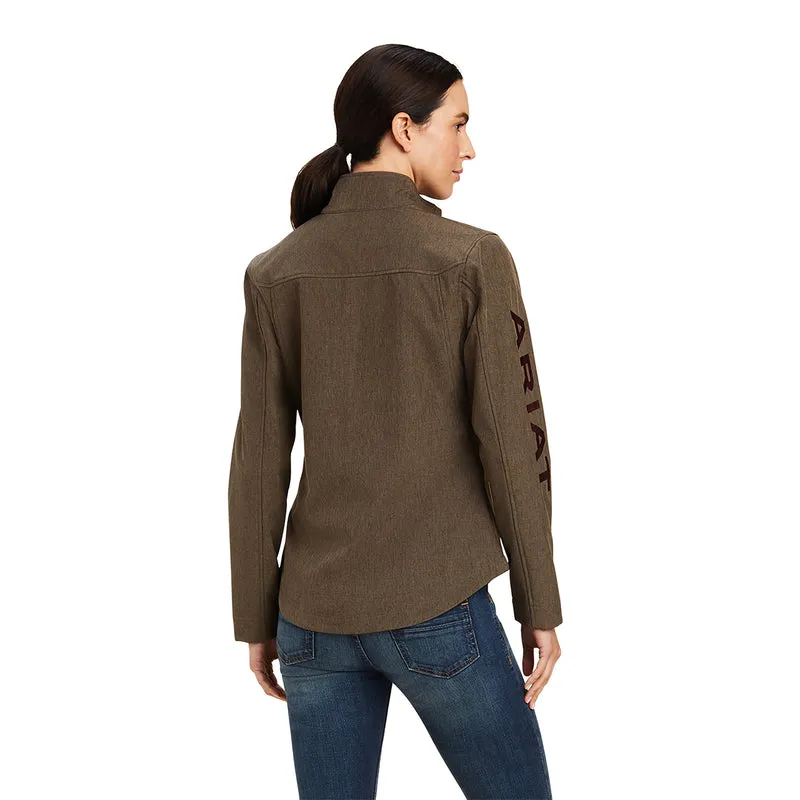 Ariat Women's New Team Softshell Jacket Banyan Bark Heather, Brown