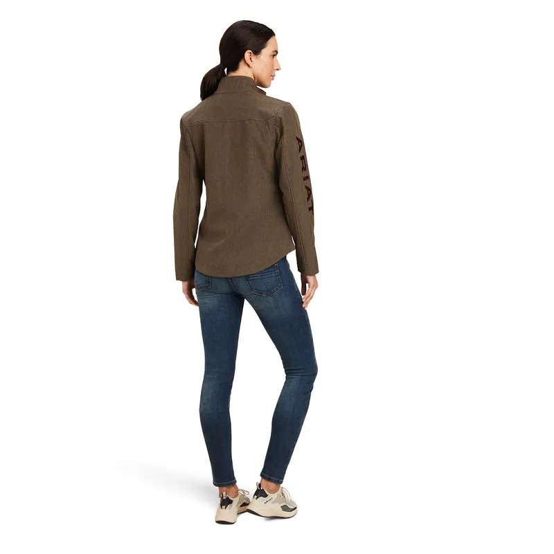 Ariat Women's New Team Softshell Jacket Banyan Bark Heather, Brown