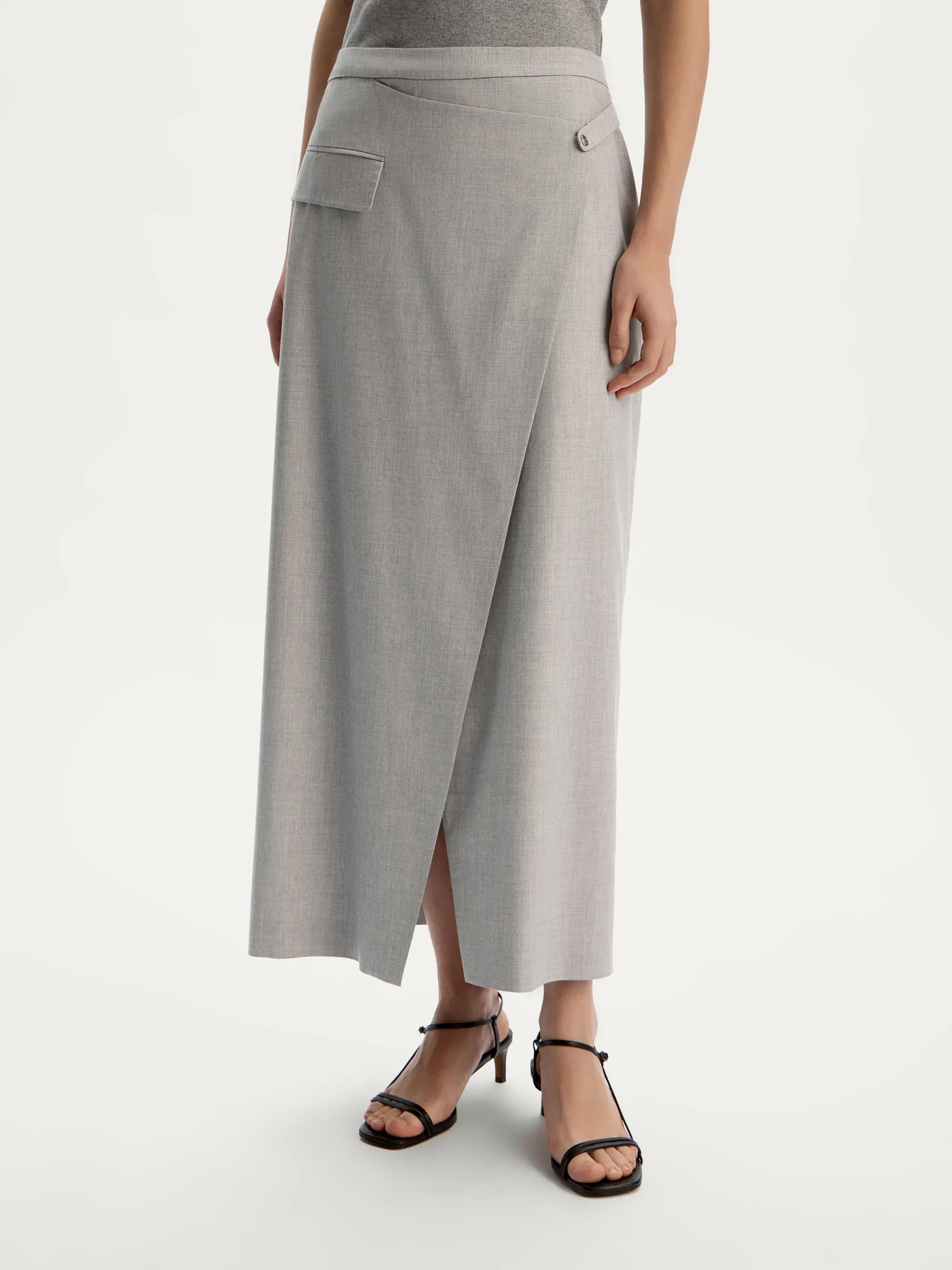 Asymmetric midi skirt