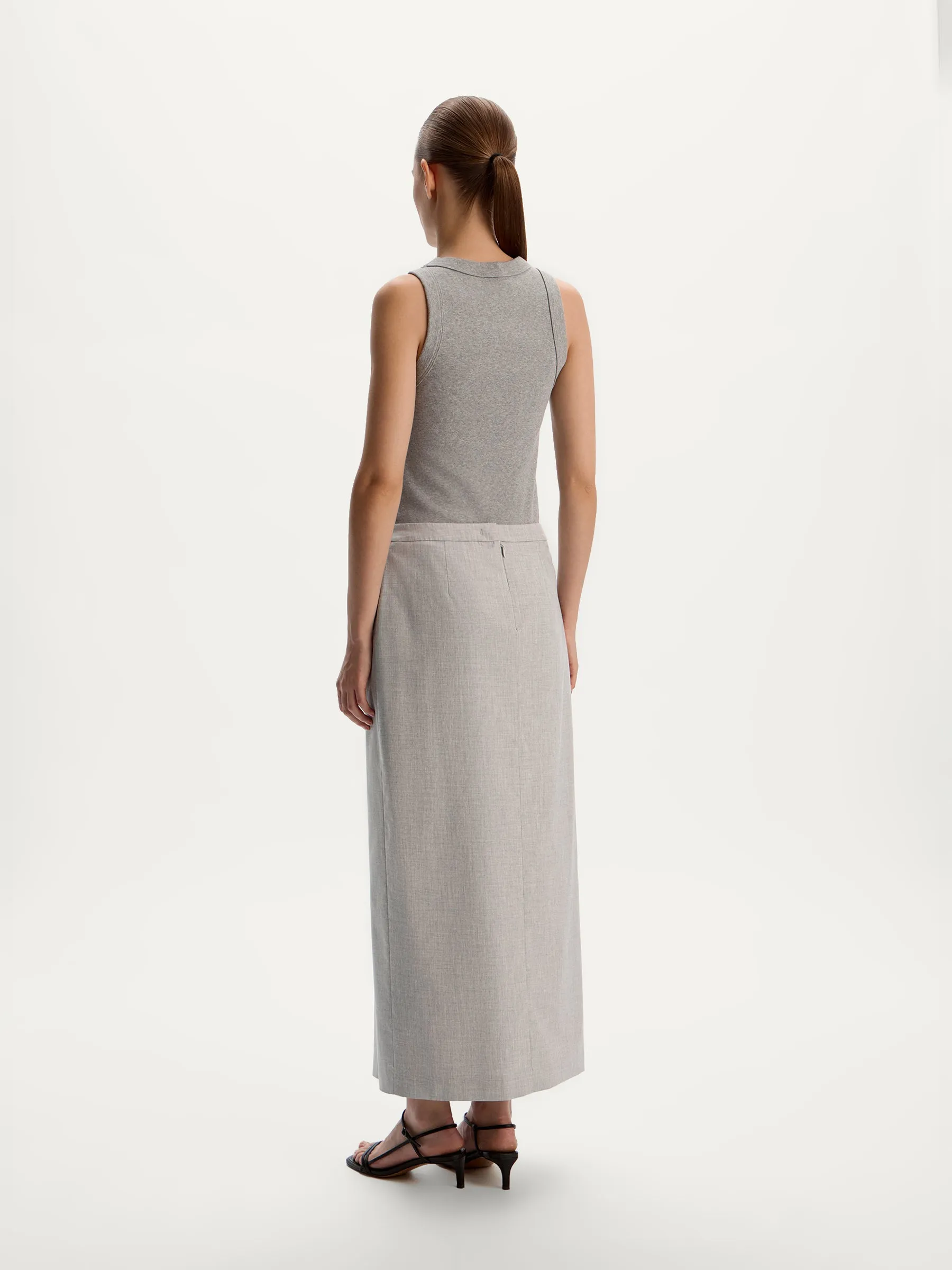 Asymmetric midi skirt