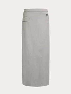Asymmetric midi skirt