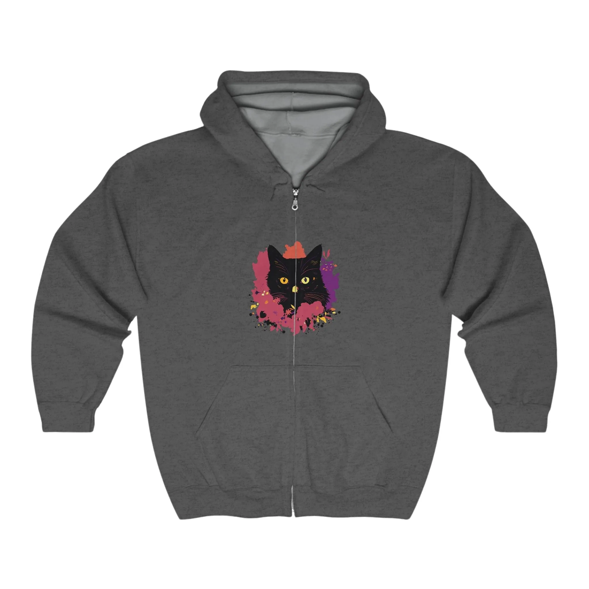 Black Cat Watercolor Hoodie - Stylish Petwear