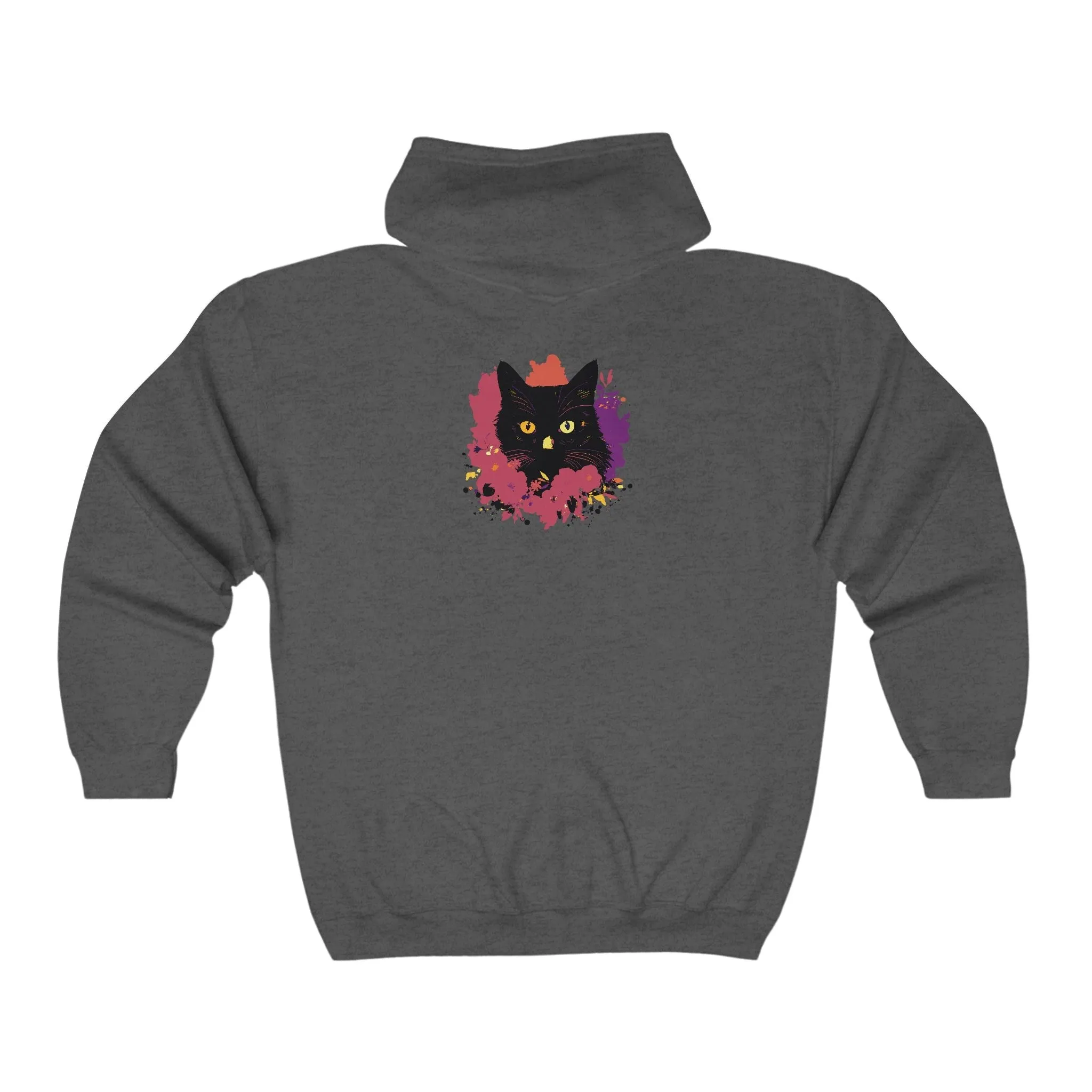 Black Cat Watercolor Hoodie - Stylish Petwear