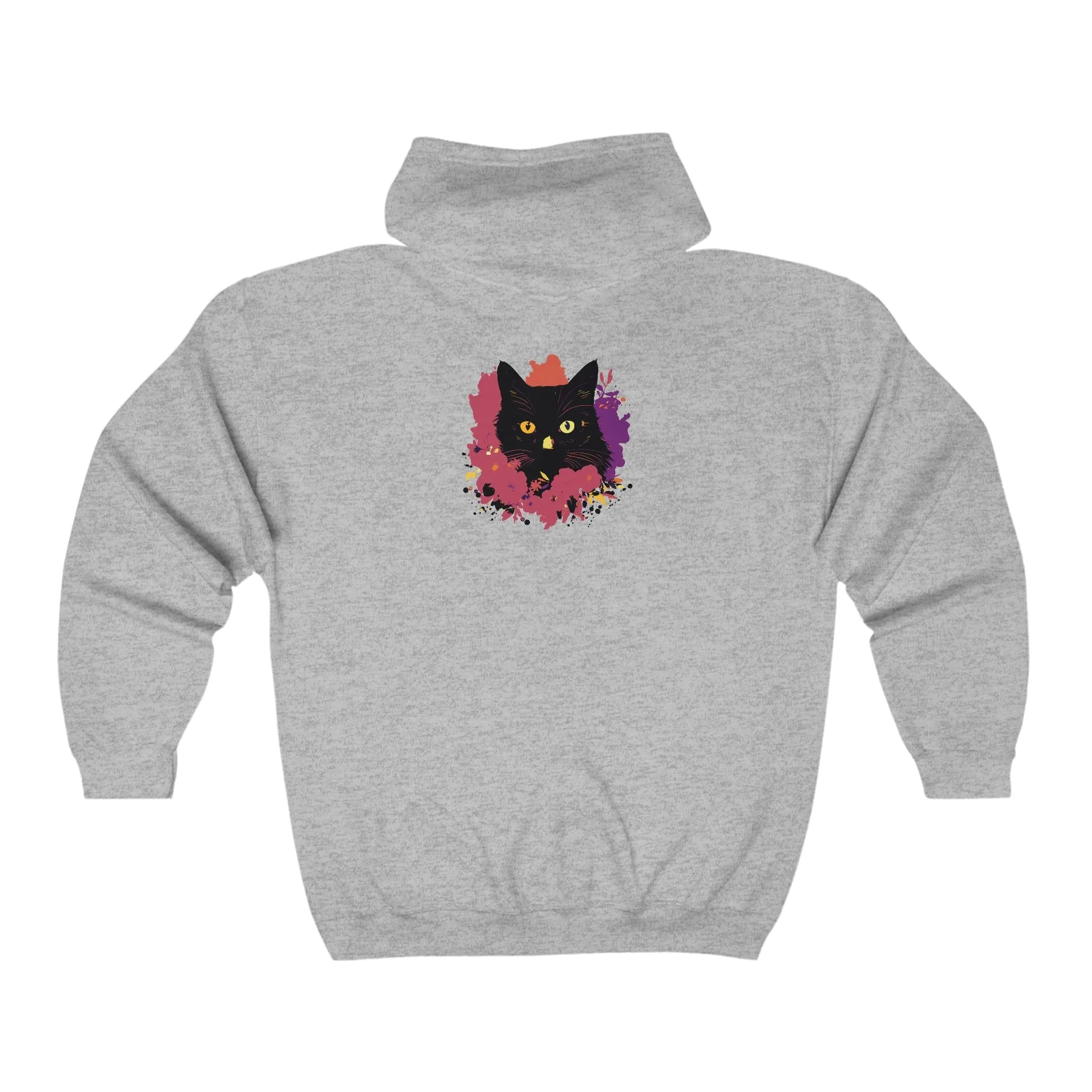 Black Cat Watercolor Hoodie - Stylish Petwear