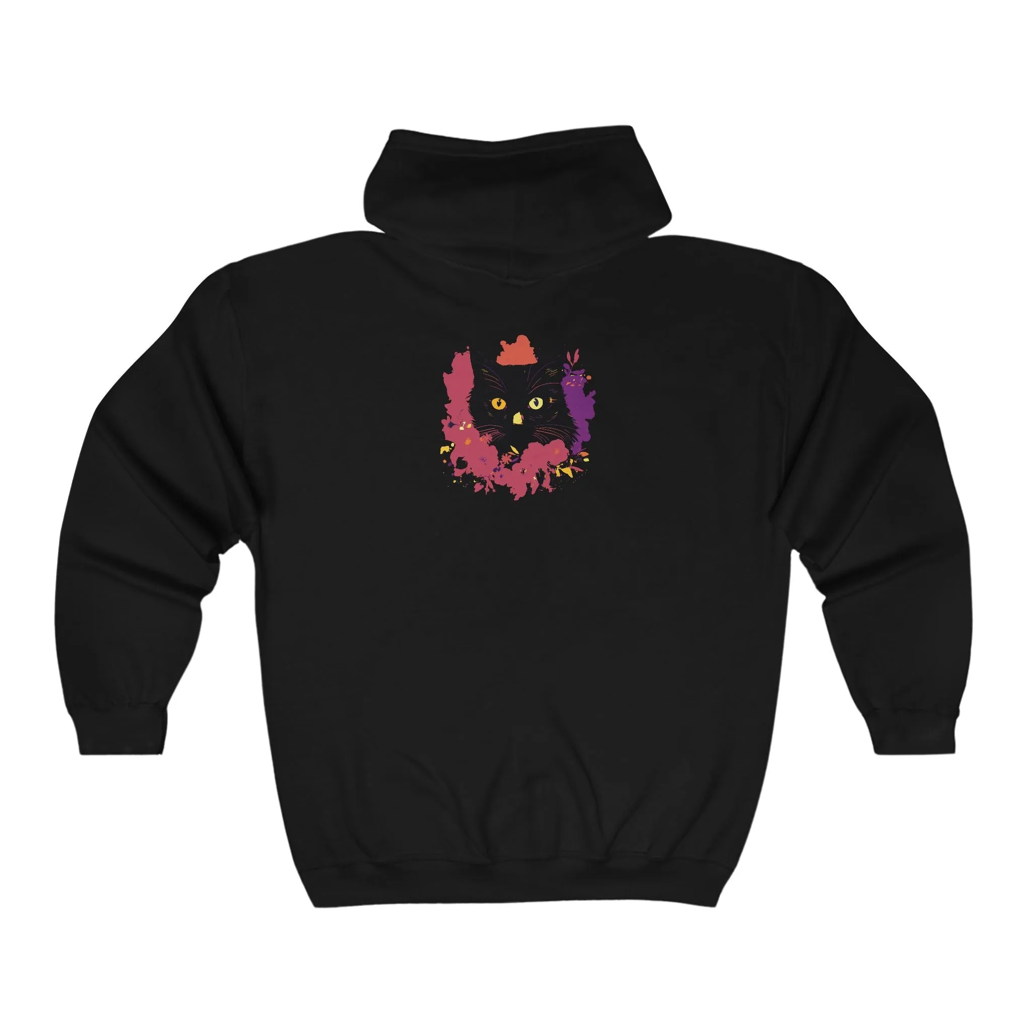 Black Cat Watercolor Hoodie - Stylish Petwear