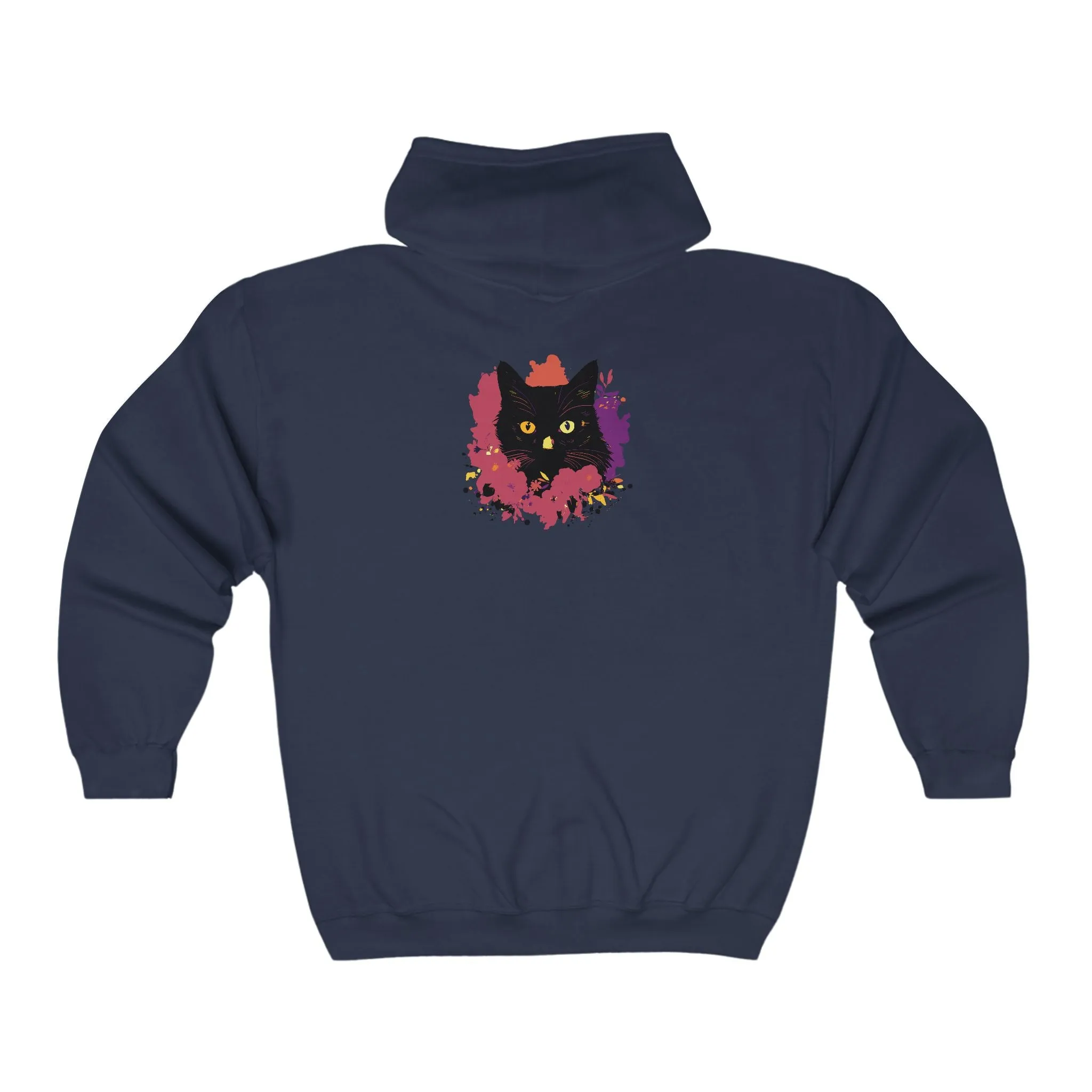 Black Cat Watercolor Hoodie - Stylish Petwear