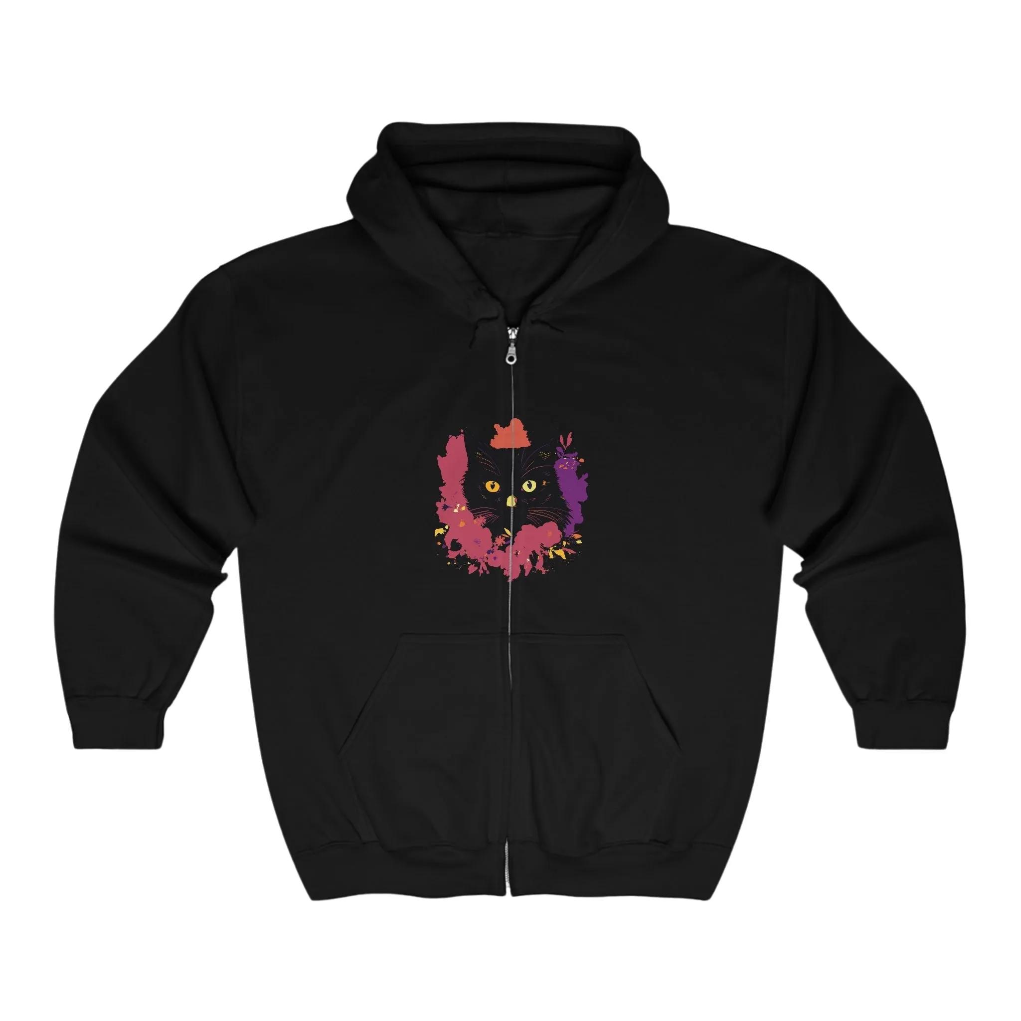 Black Cat Watercolor Hoodie - Stylish Petwear