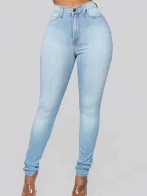 Blue Barbie High Waisted Skinny Jeans