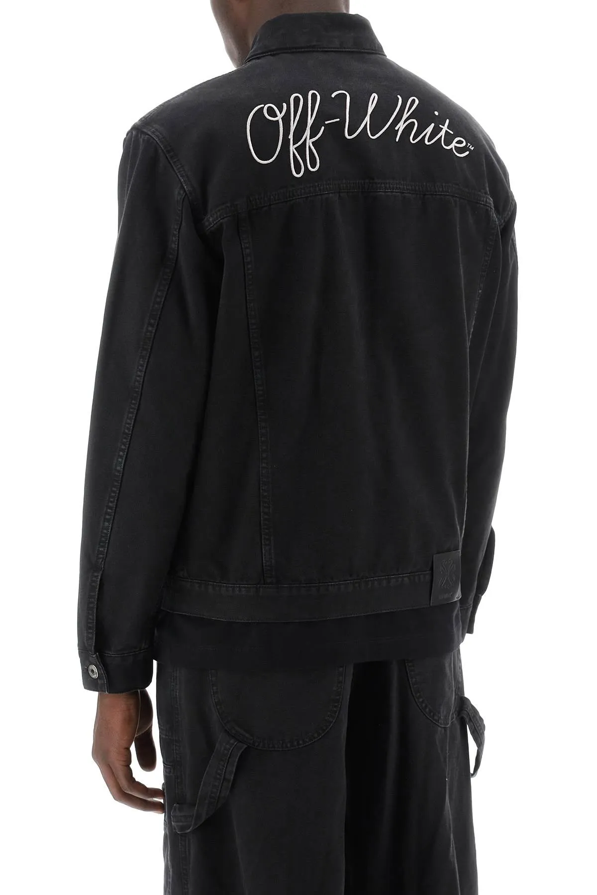 canvas jacket with logo embroidery