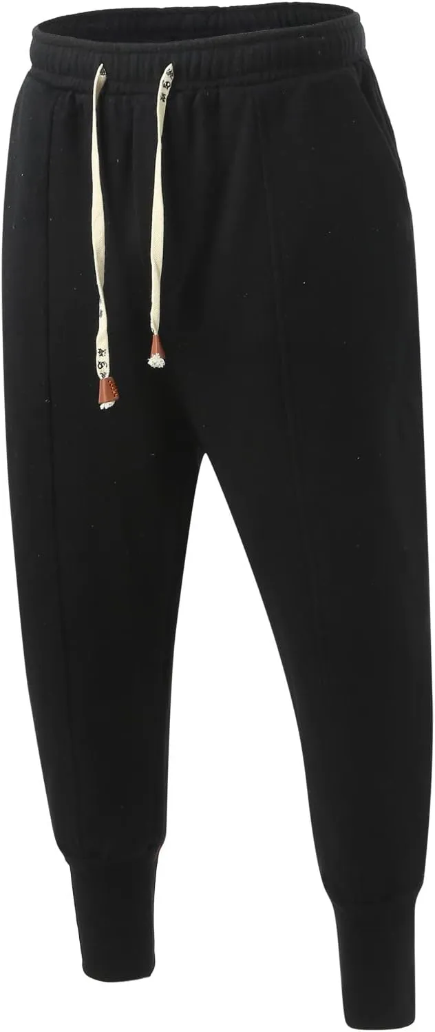 Cargo Pants for Men Big and Tall Fleece Cargo Pants Cargo Sweatpants for Men Sweatpants Open Bottom Drawstring Cargo