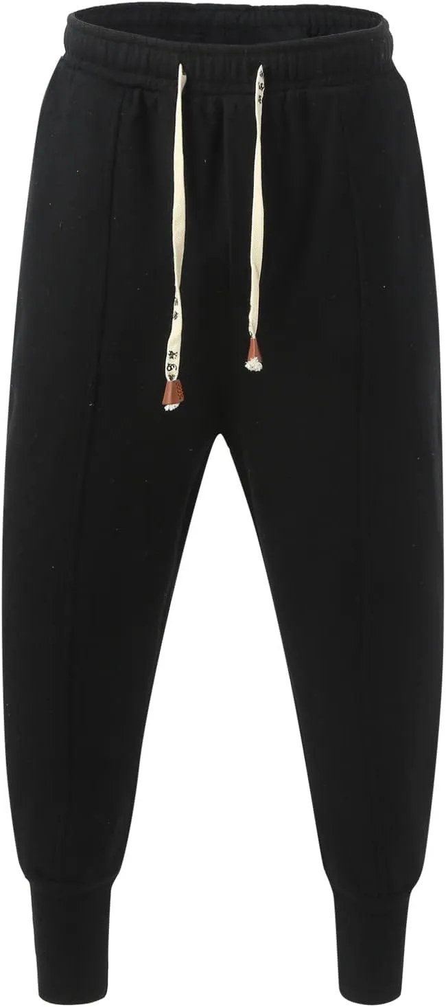 Cargo Pants for Men Big and Tall Fleece Cargo Pants Cargo Sweatpants for Men Sweatpants Open Bottom Drawstring Cargo