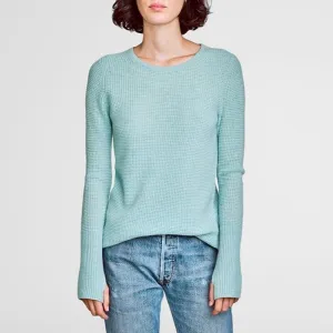 Cashmere Thermal Crewneck (Soft Jade Heather)