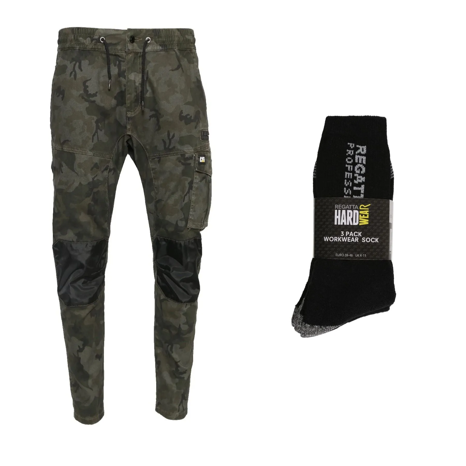 Caterpillar Special Offer - CAT Mens Dynamic Work Trousers   3 Pairs Work Socks