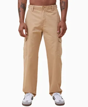 Cotton On Mens Vintage Twill Cargo Pants Beige 34 x 32