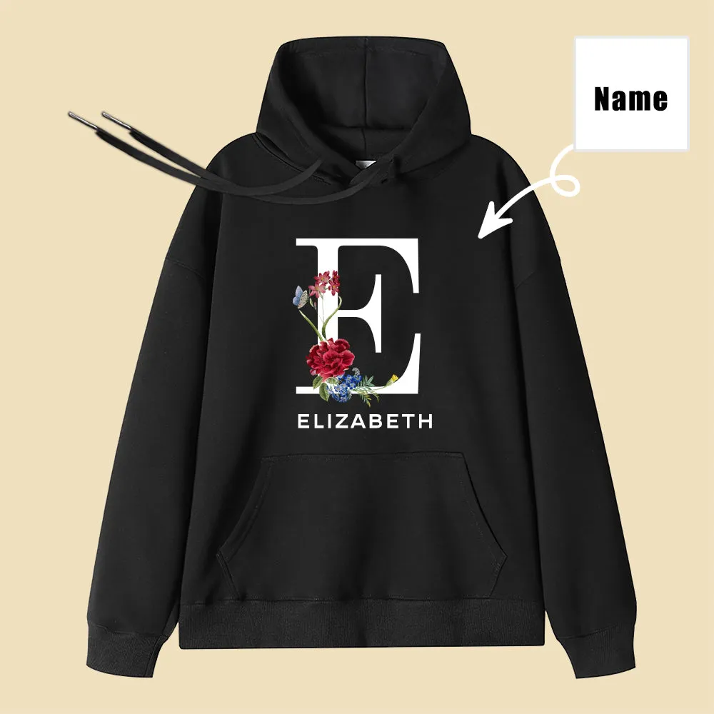Customized Name Initial Pattern Personalized Hoodie Gift for Boyfriend/Girlfriend/Family
