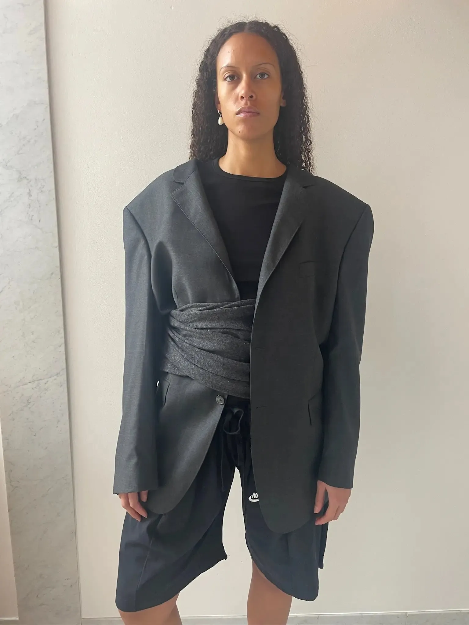Extended Sakko Blazer, Dark Grey