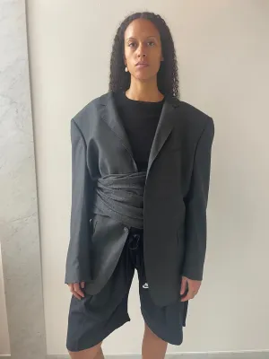 Extended Sakko Blazer, Dark Grey