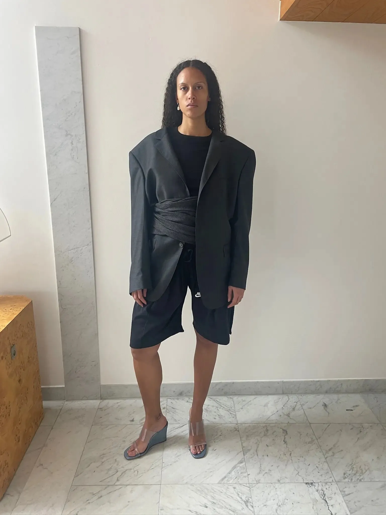 Extended Sakko Blazer, Dark Grey