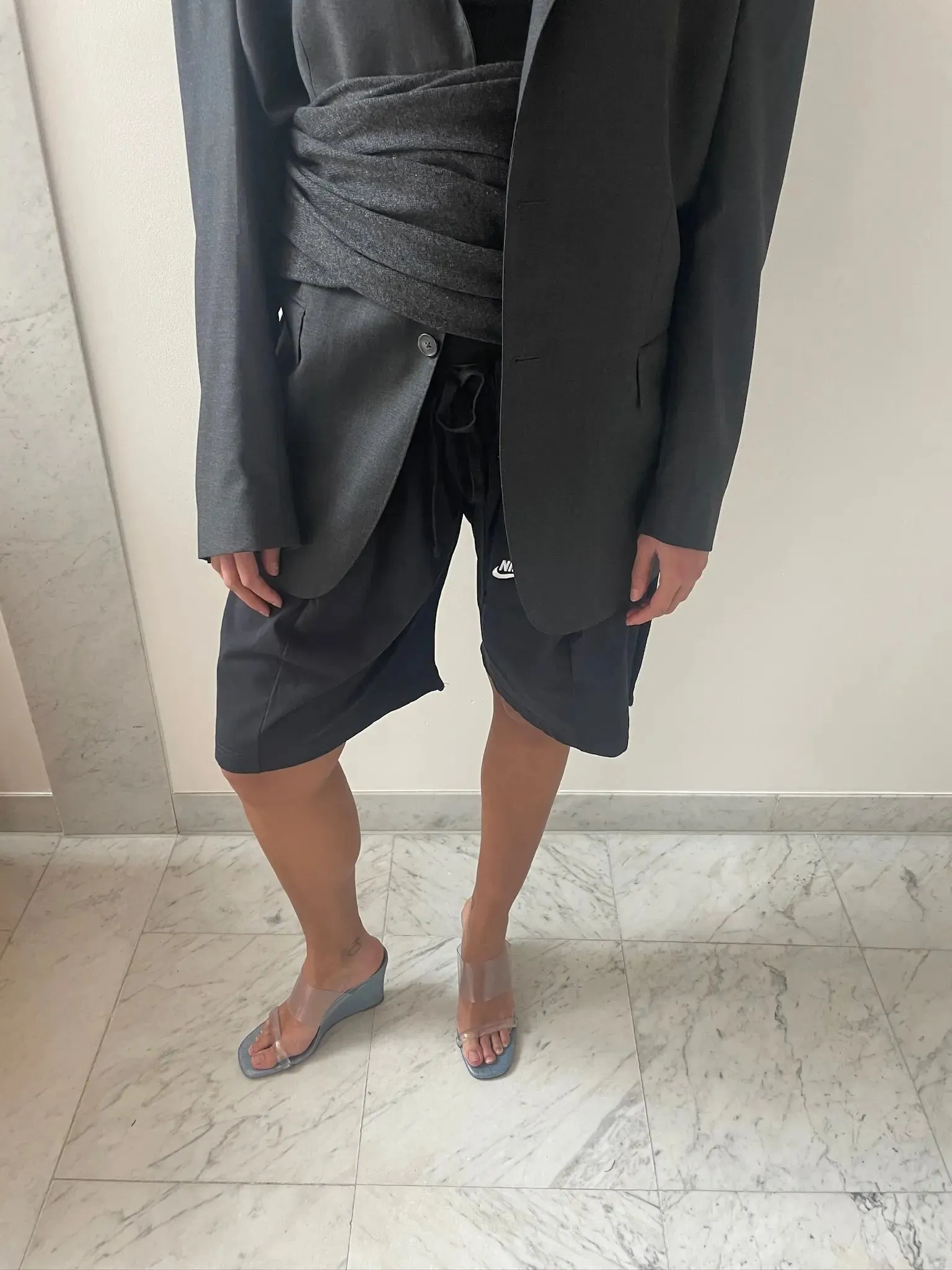 Extended Sakko Blazer, Dark Grey