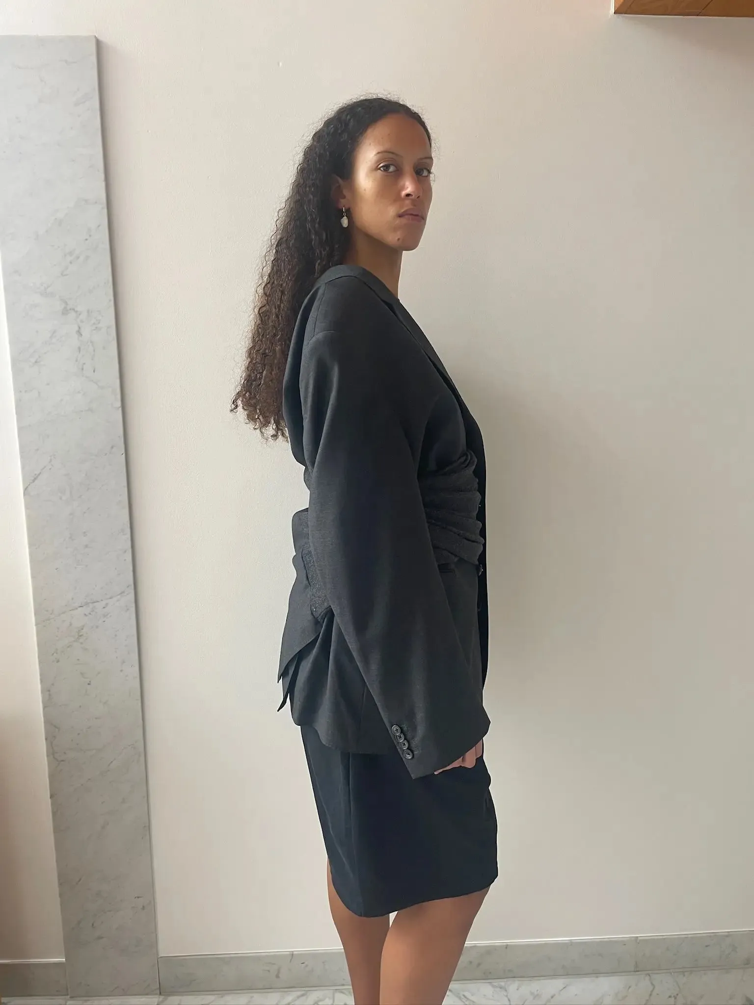 Extended Sakko Blazer, Dark Grey