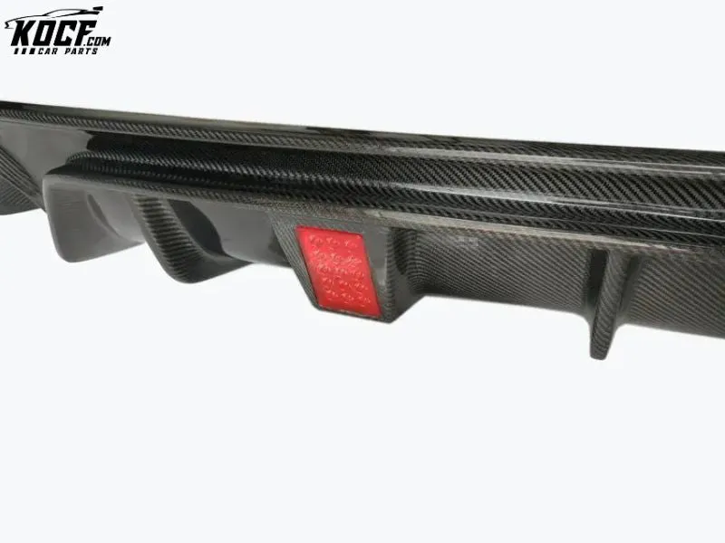 FITS 18-21 INFINITI Q50 CARBON FIBER REAR BUMPER DIFFUSER LIP W/LED BRAKE LIGHT