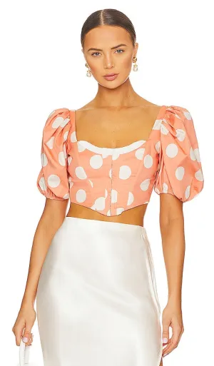 For Love & Lemons Yasmin Blouse in Peach