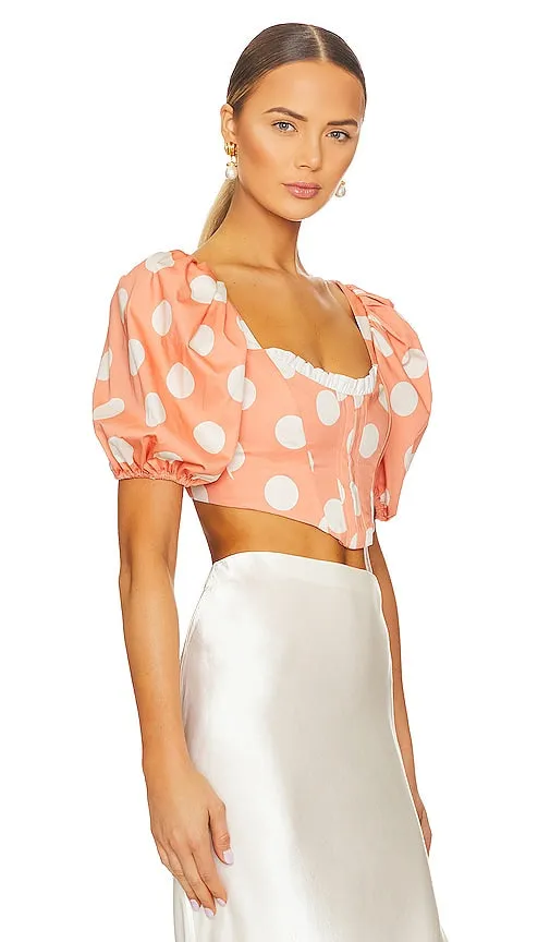 For Love & Lemons Yasmin Blouse in Peach