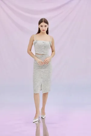 Geraldina Blue Tweed Skirt
