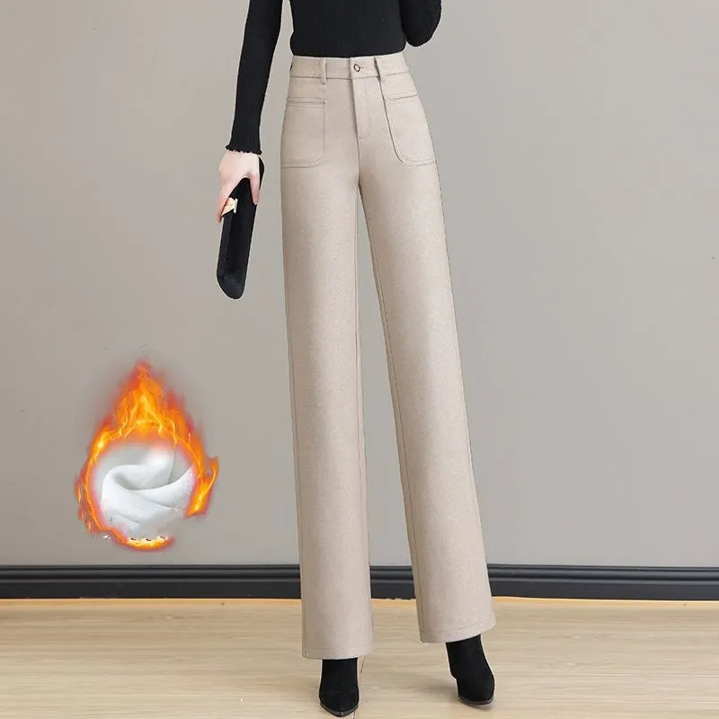 Gift For HerWomen's High Waisted Thermal Straight Leg Pants