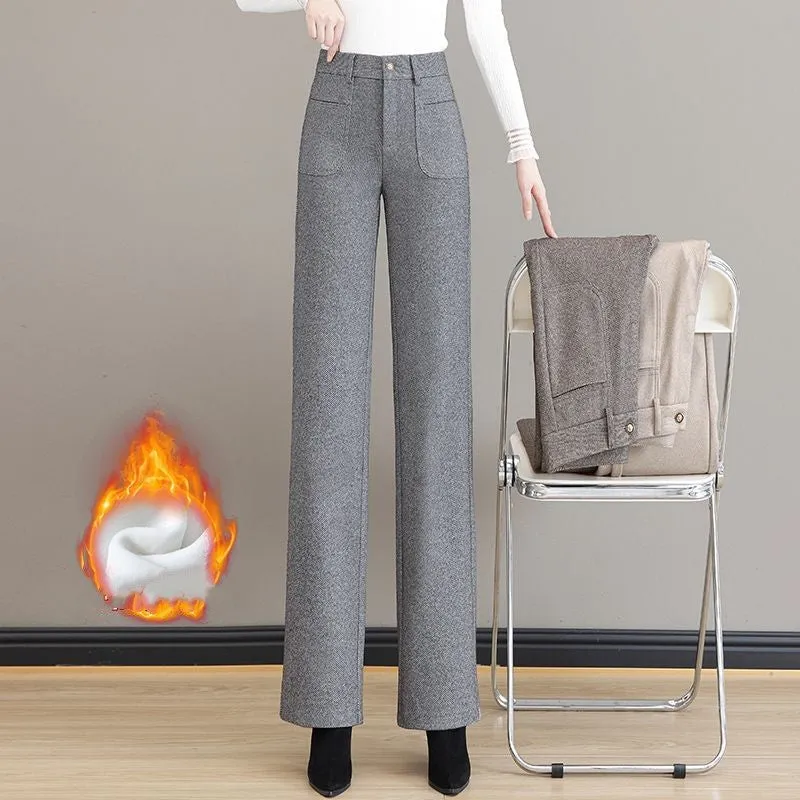 Gift For HerWomen's High Waisted Thermal Straight Leg Pants