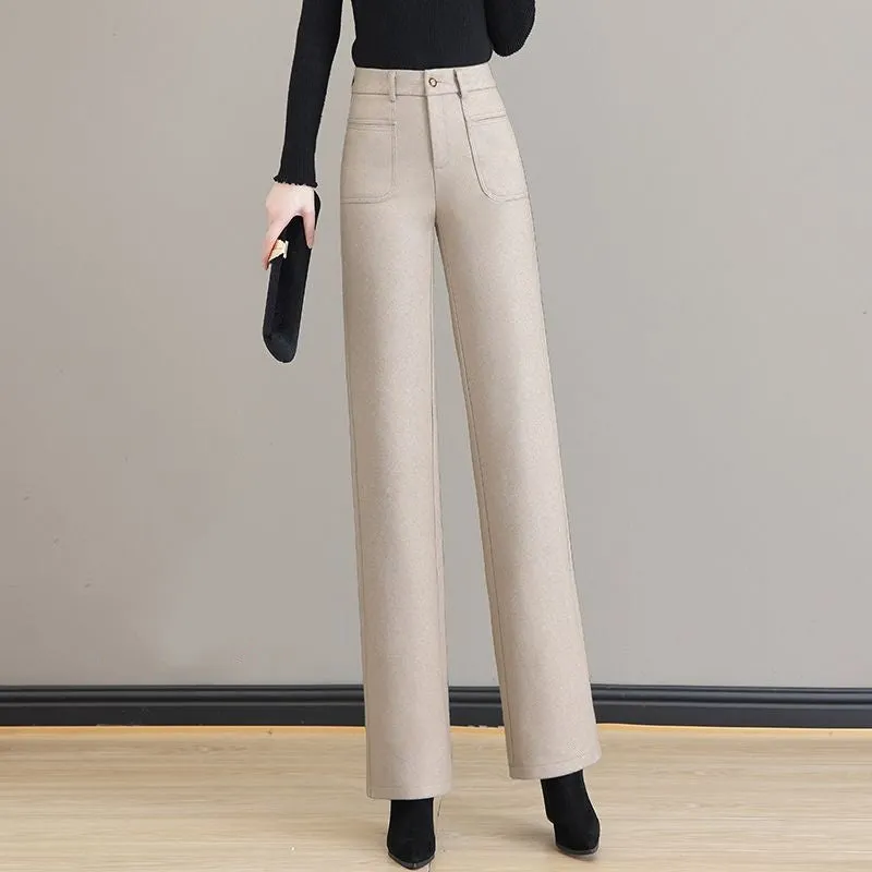 Gift For HerWomen's High Waisted Thermal Straight Leg Pants