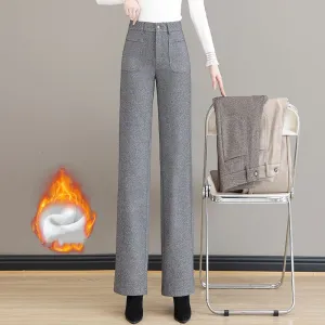 Gift For HerWomen's High Waisted Thermal Straight Leg Pants