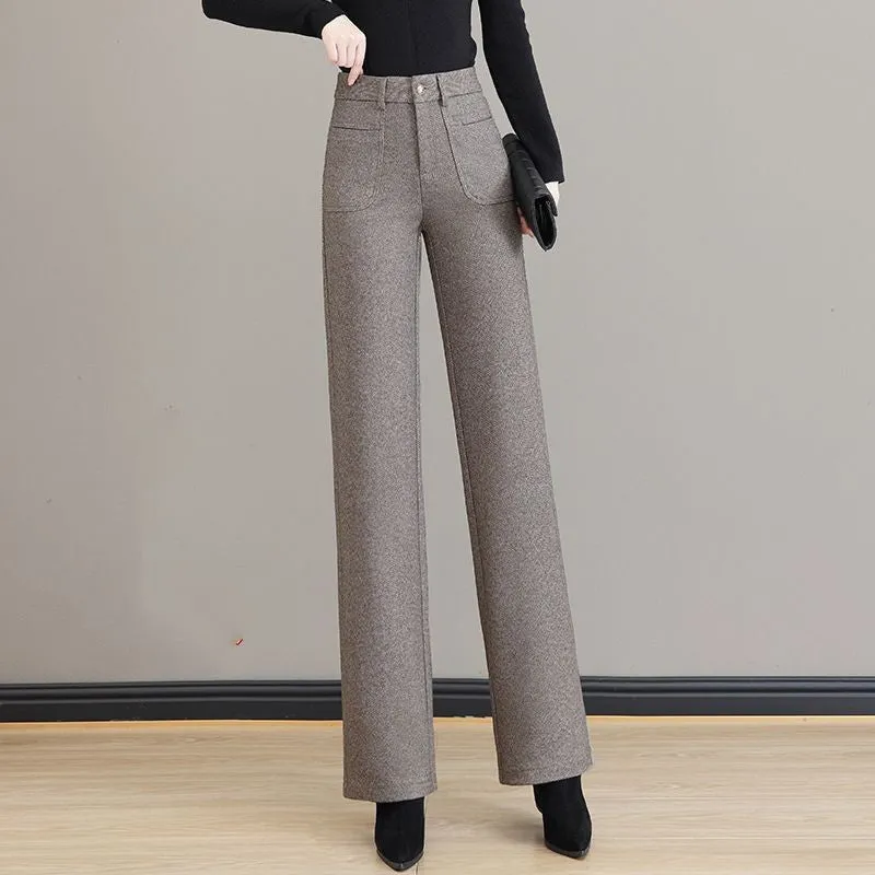 Gift For HerWomen's High Waisted Thermal Straight Leg Pants