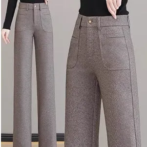 Gift For HerWomen's High Waisted Thermal Straight Leg Pants