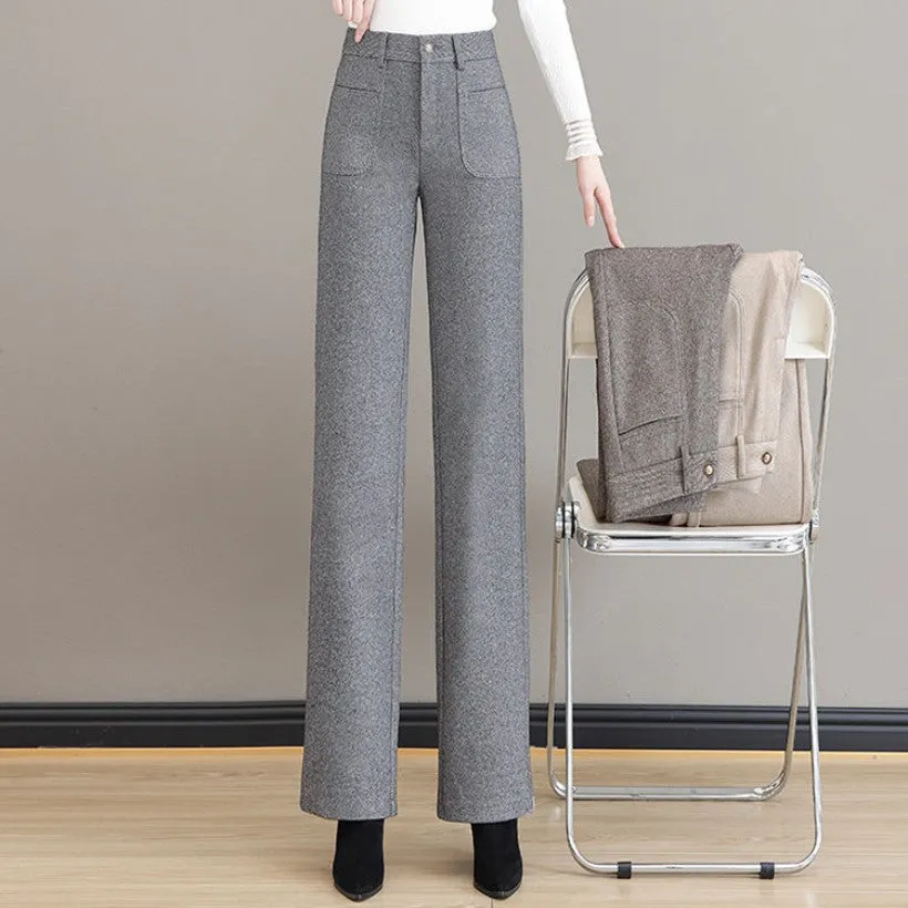 Gift For HerWomen's High Waisted Thermal Straight Leg Pants