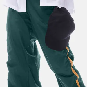 Green Taped Parachute Pants