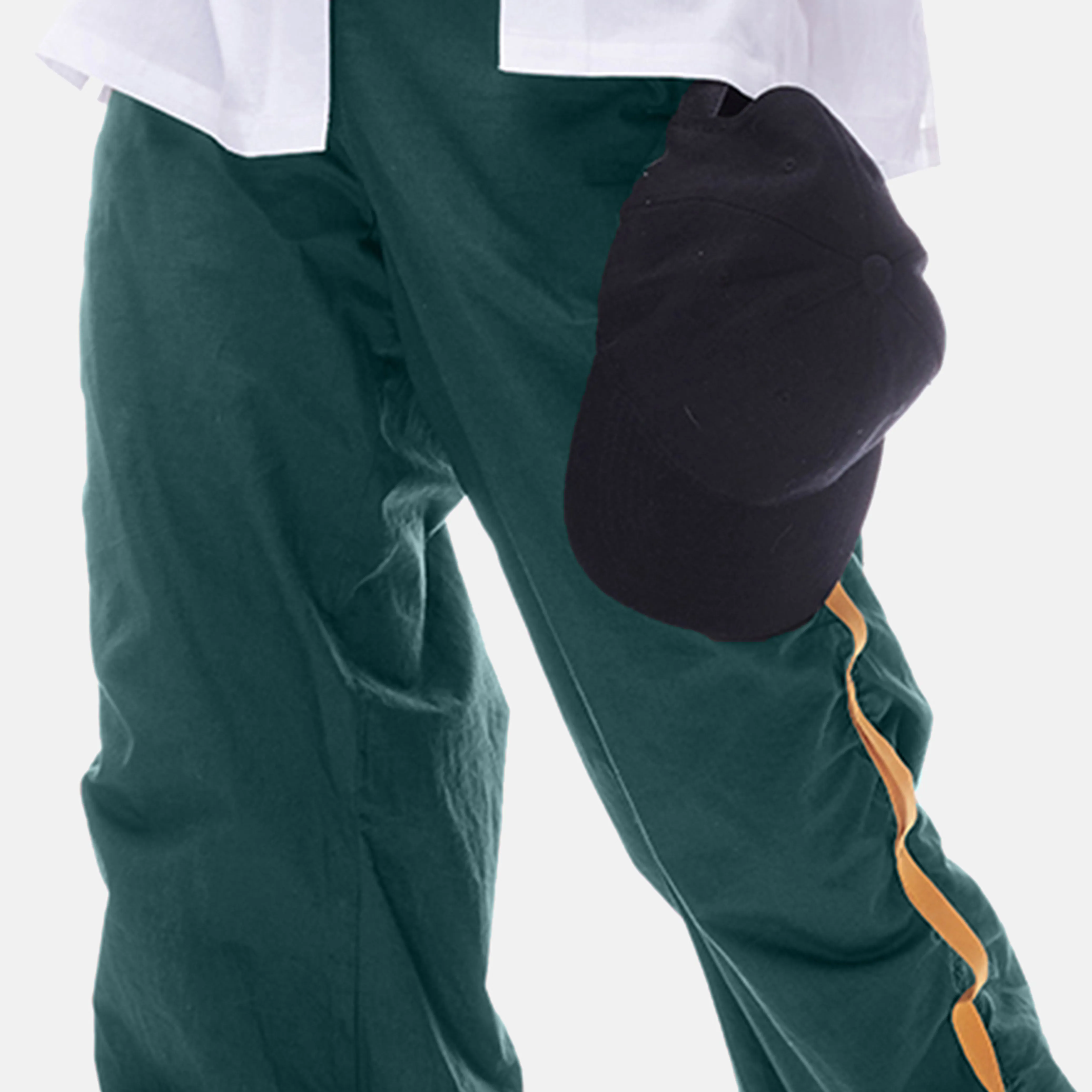 Green Taped Parachute Pants