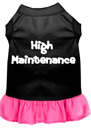 High Maintenance Screen Print Dress Black With Bright Pink Med