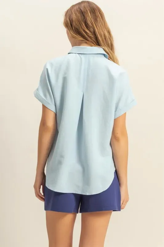 HYFVE Button Down Collared Neck Short Sleeve Shirt