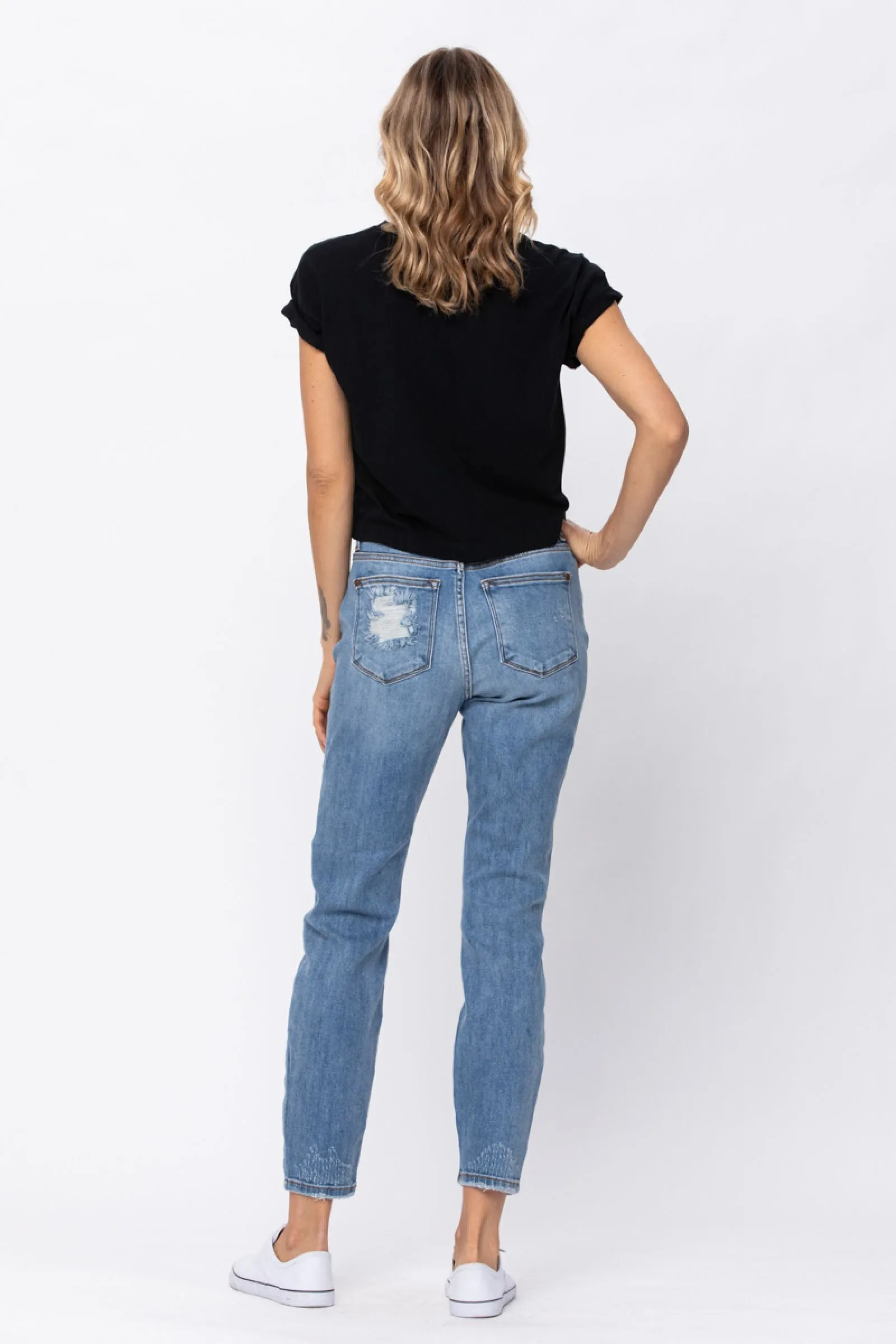 Judy Blue Hi-Rise Boyfriend Destroyed Jeans