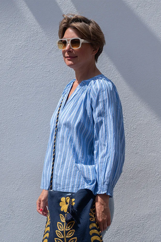 Lolly's laundry Striped Light Blue Shirt