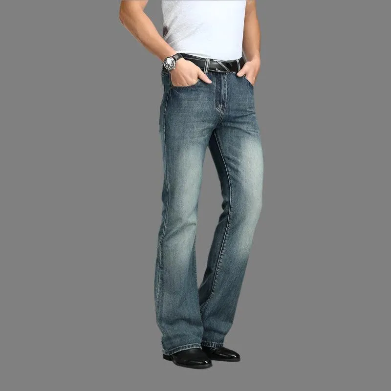 Men’s Classic Bootcut Flared Jeans – Comfortable Slim Fit Denim Pants