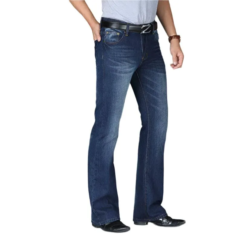 Men’s Classic Bootcut Flared Jeans – Comfortable Slim Fit Denim Pants