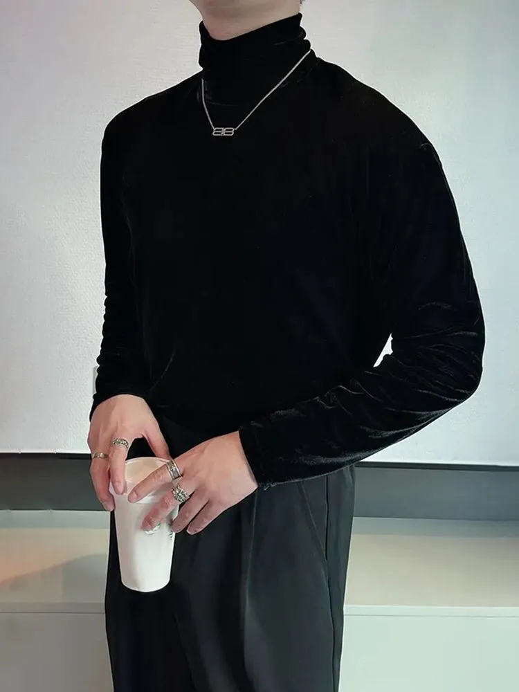 Mens Elegant Gold Velvet T-Shirt