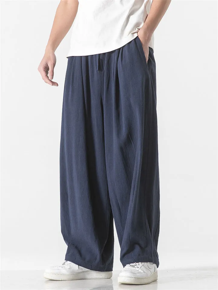Men's Trendy Cozy Cotton Linen Casual Straight-Leg Pants
