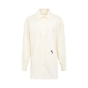 Palms Embroidered Shirt in Butter/Black